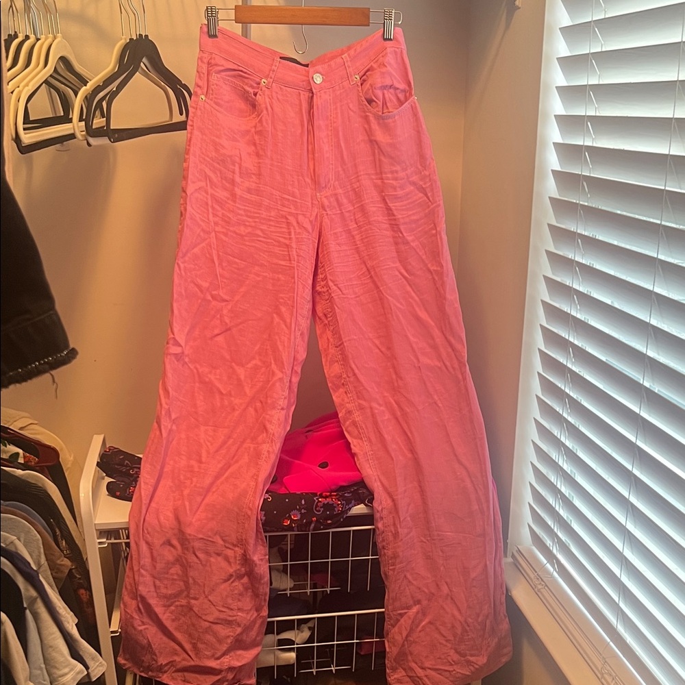 Zara Bright Pink Flowy Pants